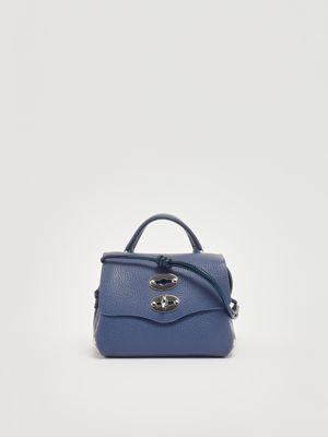 4. Borsa donna Postina Daily Night Super Baby in pelle martellata e laminata Inchiostro Zanellato 0684500720000 sb