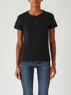 Bussolotto cotton T-shirt for women Black Pinko