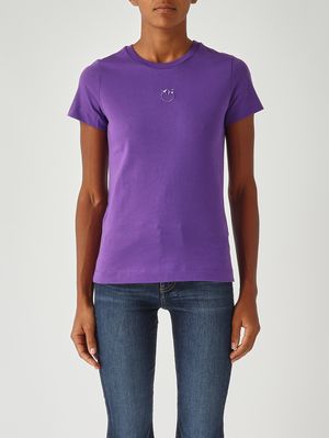 T-shirt Bussolotto en coton pour femme Violette Pinko
