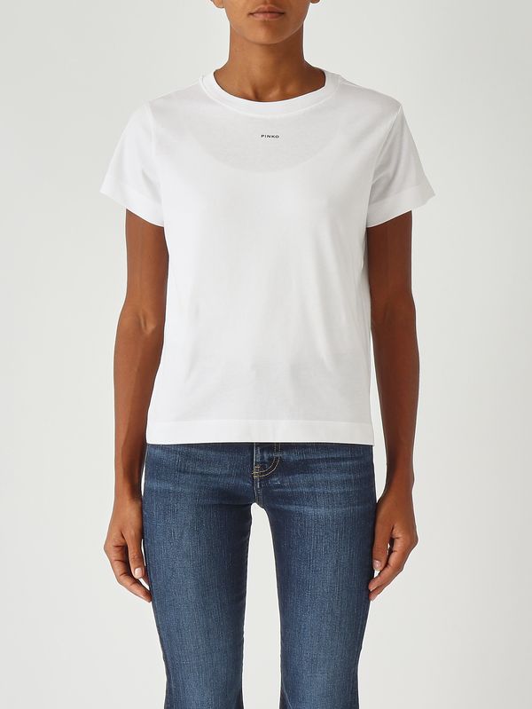 1. T-shirt Basique en coton pour femme Blanc Pinko 100373a2re