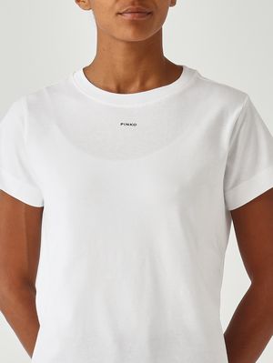 5. T-shirt Basique en coton pour femme Blanc Pinko 100373a2re