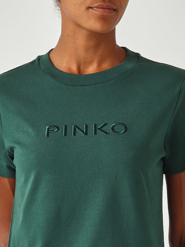 Pinko Start cotton t-shirt for women - Green | Caposerio.com
