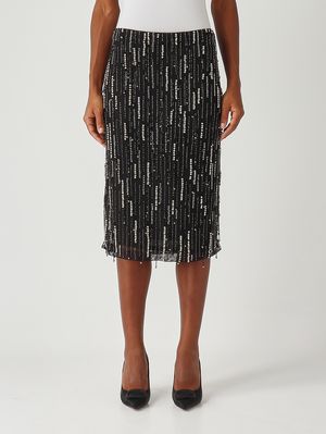 Gonna donna Pallaseduta in tulle Nero-Crystal Pinko