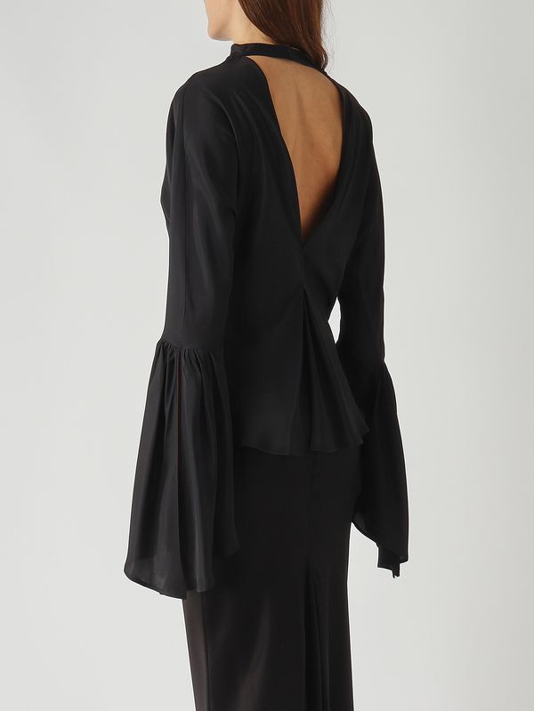 4. Blusa de mujer Bratz en crepé de China de mezcla de seda Negro Pinko 105625a2s9