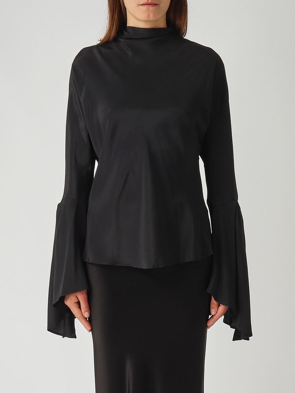 1. Blusa de mujer Bratz en crepé de China de mezcla de seda Negro Pinko 105625a2s9