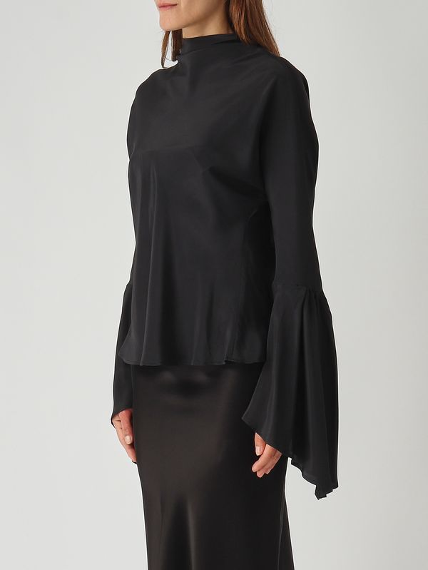 3. Blusa de mujer Bratz en crepé de China de mezcla de seda Negro Pinko 105625a2s9