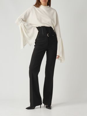 2. Blusa donna Bratz in crêpe de Chine di misto seta Bianco Pinko 105625a2s9