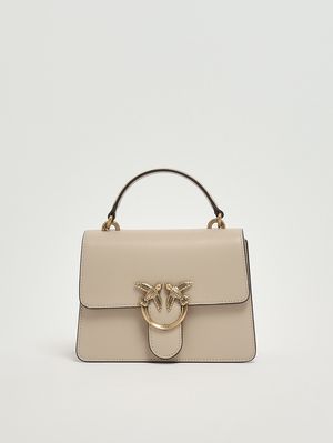 Love One Mini leather bag for women Beige-Grey Pinko