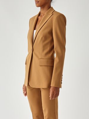 3. Blazer de mujer New Signum en tejido técnico de viscosa elástica Beige