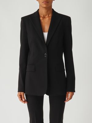 New Signum technical stretch viscose fabric blazer for women Black Pinko