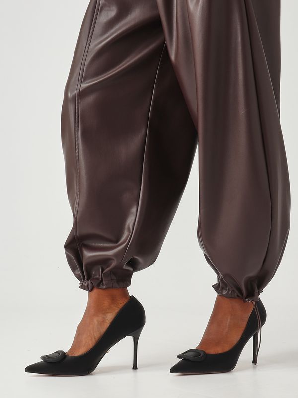 5. Spezia faux leather trousers for women Brown Pinko 105420a2q1