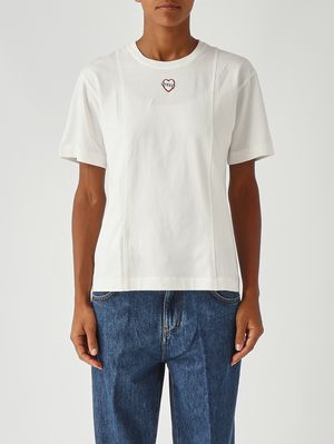 T-shirt Tortino en coton pour femme Blanc Pinko