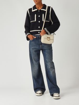 2. Cardigan Sulcis en laine mérinos pour femme Bleu-Blanc Pinko 105498a2pl