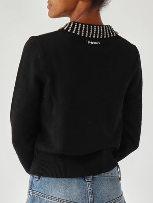 5. Mentotene wool blend sweater for women Black Pinko 105530a2s4