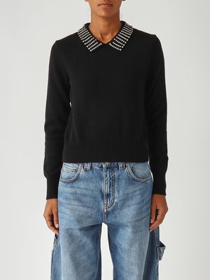 Pull Mentotene en mélange de laine pour femme Noir Pinko