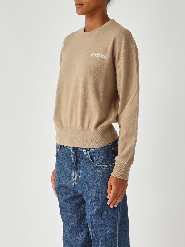 3. Pull Martinique en laine et cachemire pour femme Chameau-Ivoire Pinko 105561a2si