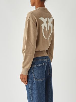 4. Pull Martinique en laine et cachemire pour femme Chameau-Ivoire Pinko 105561a2si