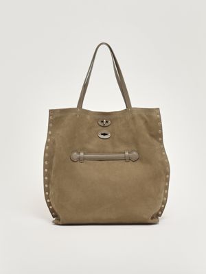 Borsa donna A'Spasso Jones M in suede Grigio Voltolina Zanellato