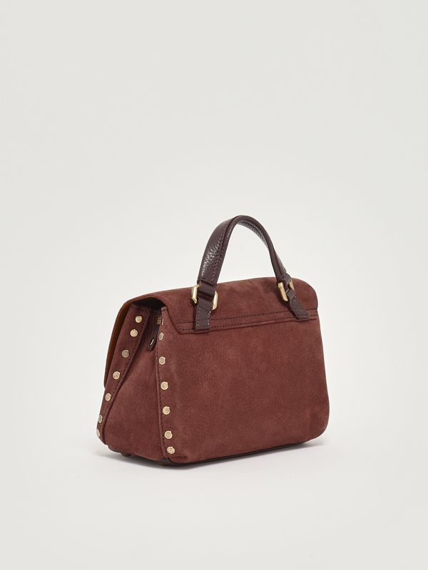 Zanellato Women's Postina Jones Baby bag in tumbled suede - Wine