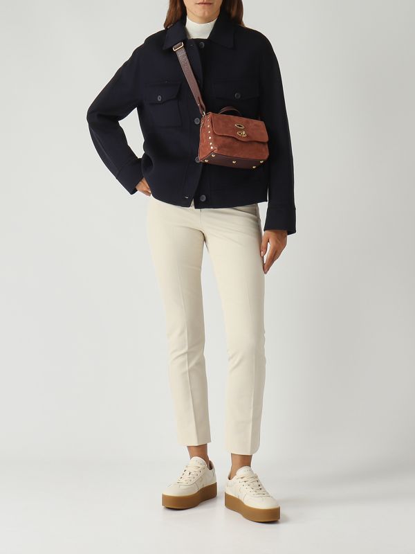 Zanellato Women's Postina Jones Baby bag in tumbled suede - Wine