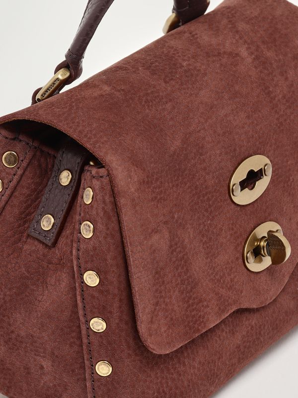 Zanellato Women's Postina Jones Baby bag in tumbled suede - Wine