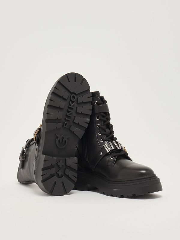4. Mia 19 leather ankle boots for women Black Pinko sd0407p087