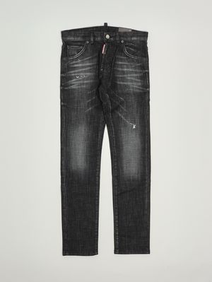Cool Guy stretch cotton jeans for kids Black Denim Dsquared2
