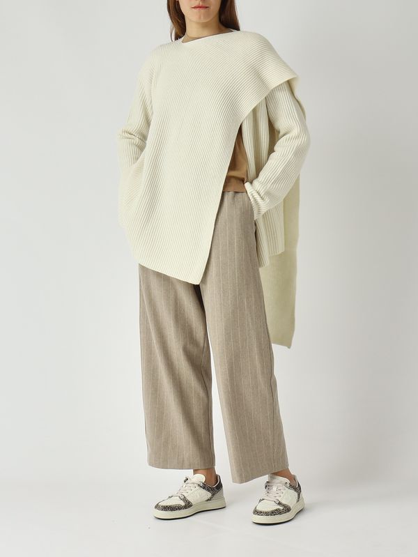 2. Pantalon femme Tristan en mélange cachemire Tourterelle Liviana Conti f5wl33