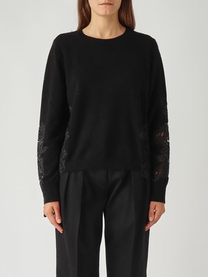 Damenpullover Faith aus Wolle Schwarz Liviana Conti