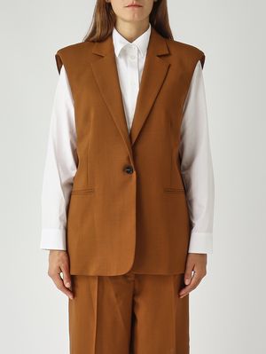 Women's Roger vest in wool Caramel Liviana Conti