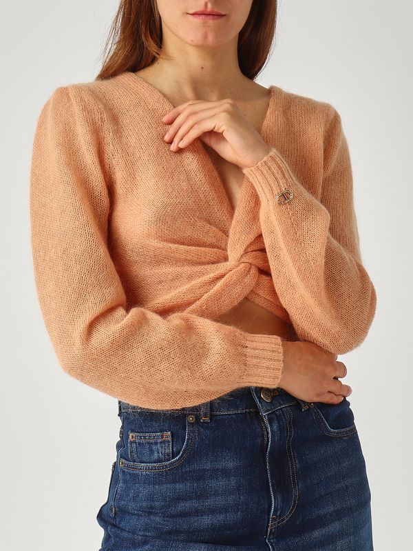 5. Women's wool and mohair blend sweater Orange Twinset 252tp3525