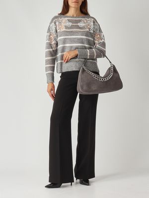 2. Women’s mohair-blend sweater Gray-White Twinset 252tp3252