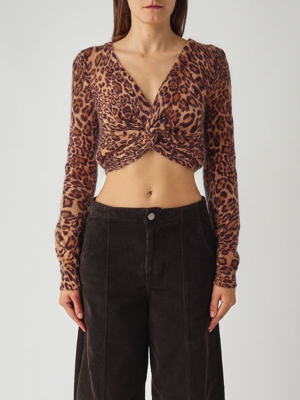 1. Damenpullover aus Woll-Mohair-Mix Animal-Print Twinset 252tp3592