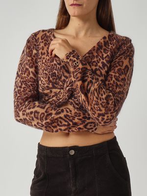5. Damenpullover aus Woll-Mohair-Mix Animal-Print Twinset 252tp3592