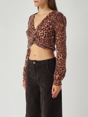 3. Damenpullover aus Woll-Mohair-Mix Animal-Print Twinset 252tp3592