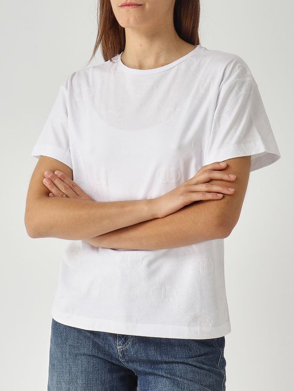 5. Women's cotton T-shirt White Twinset 252tp2055
