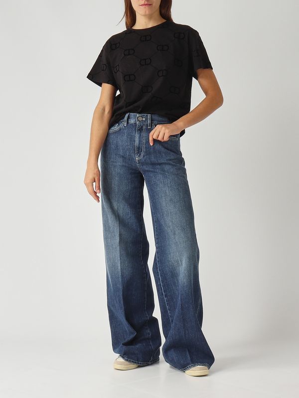 2. Women's cotton T-shirt Black Twinset 252tp2055