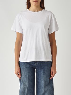 Damen-T-Shirt aus Baumwolle Weiß Twinset