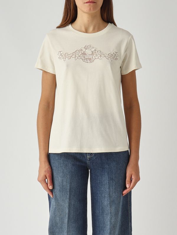 1. Women's cotton T-shirt Mother-of-pearl Twinset 252tp2052
