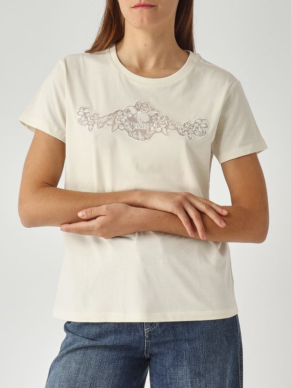 5. Women's cotton T-shirt Mother-of-pearl Twinset 252tp2052