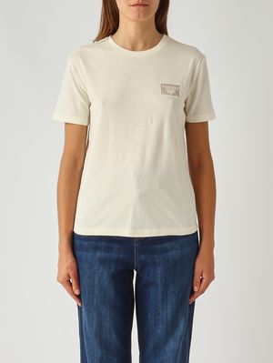 T-shirt femme en coton Nacre Twinset