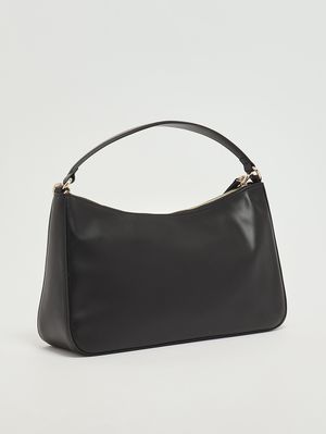 3. Damenhandtasche Liliane aus glattem Leder Schwarz-Gold Twinset 999tb7010