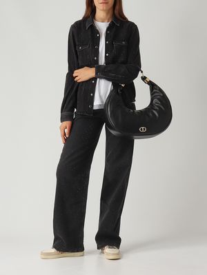 2. Damen Hobo-Tasche Eclipse aus Kunstleder Schwarz Twinset 252tb7091