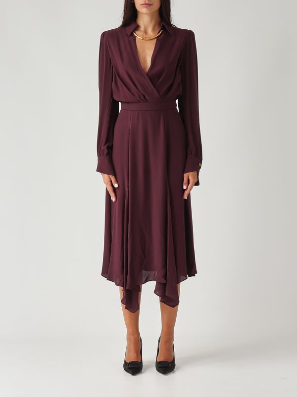 elisabetta franchi burgundy dress Elisabetta Franchi - Merlot diamond knit mini dress