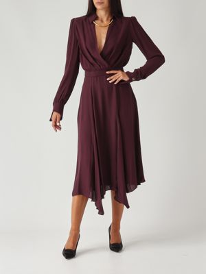 5. Abito donna in georgette Merlot