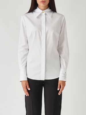 Elisabetta Franchi georgette shirt with all over logo for