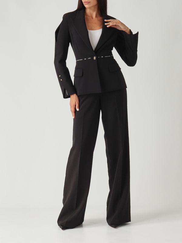 5. Blazer de mujer de crepé elástico Negro Elisabetta Franchi gi17156e2