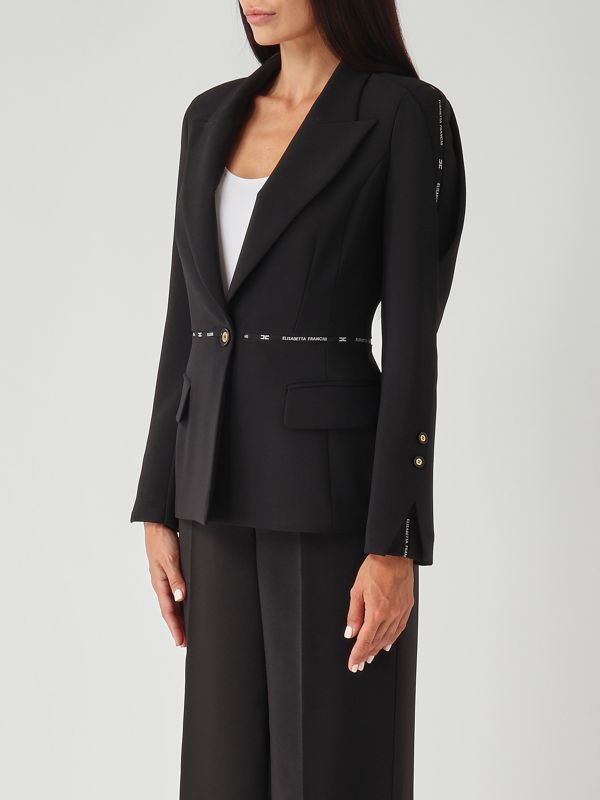 2. Blazer de mujer de crepé elástico Negro Elisabetta Franchi gi17156e2