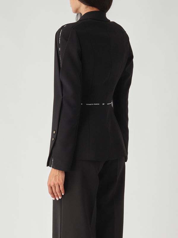 3. Blazer de mujer de crepé elástico Negro Elisabetta Franchi gi17156e2