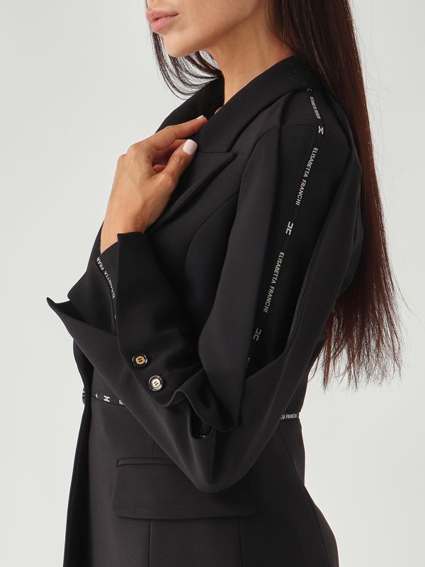 4. Blazer de mujer de crepé elástico Negro Elisabetta Franchi gi17156e2